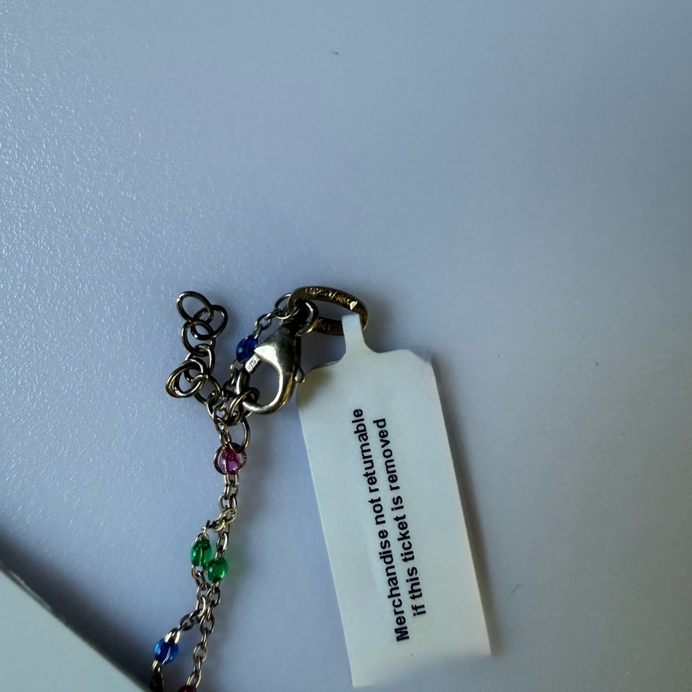 Giani Bernini Sterling Silver Rainbow Anklet - Picture 6 of 6